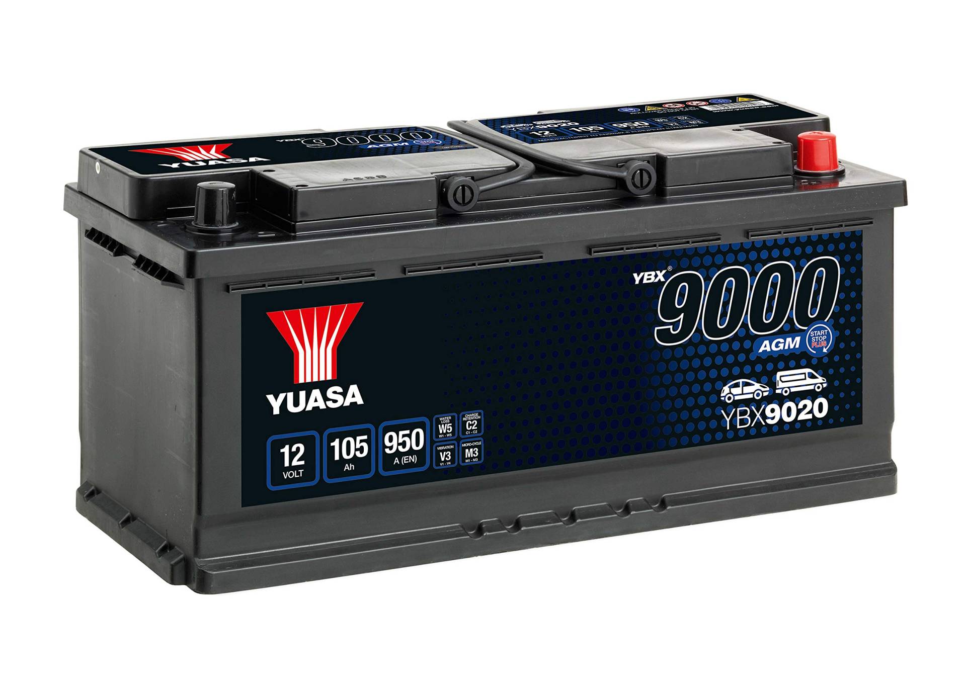 YUASA ybx9020 AGM Akku Start Stop Plus, 12 V/105 AH/950 A von Yuasa