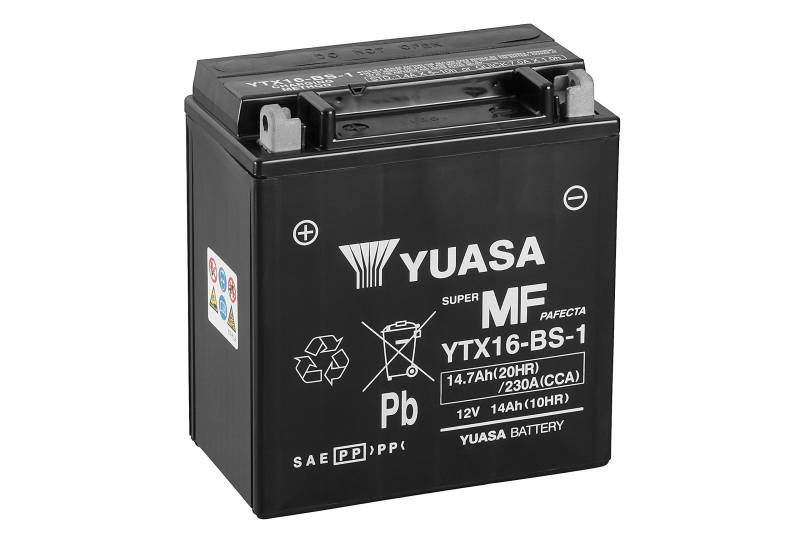 Yuasa YTX16-1 12V 230 CCA wartungsfreie VRLA Motorradbatterie von Yuasa