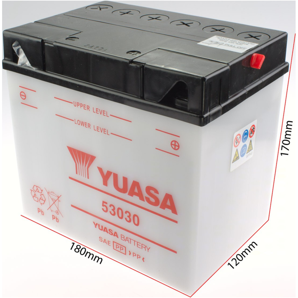 Yuasa 1088291 akku, motorradbatterie y60-n30al-b 12v/30ah (20hr) din53030 dry-batterie 186x120x171mm von Yuasa