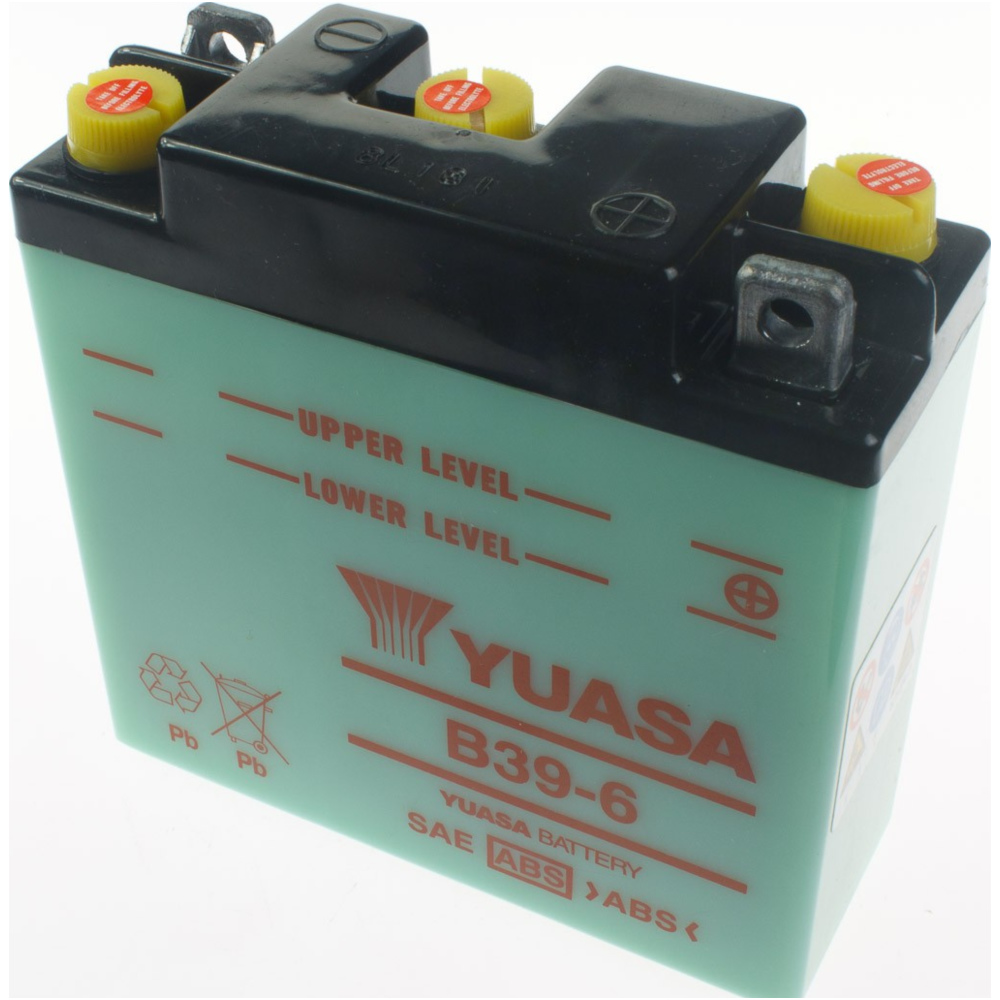 Yuasa 1088293 akku, motorradbatterie b39-6 / 6n7-1 6v/7ah din00714 dry-batterie 126x48x126mm von Yuasa