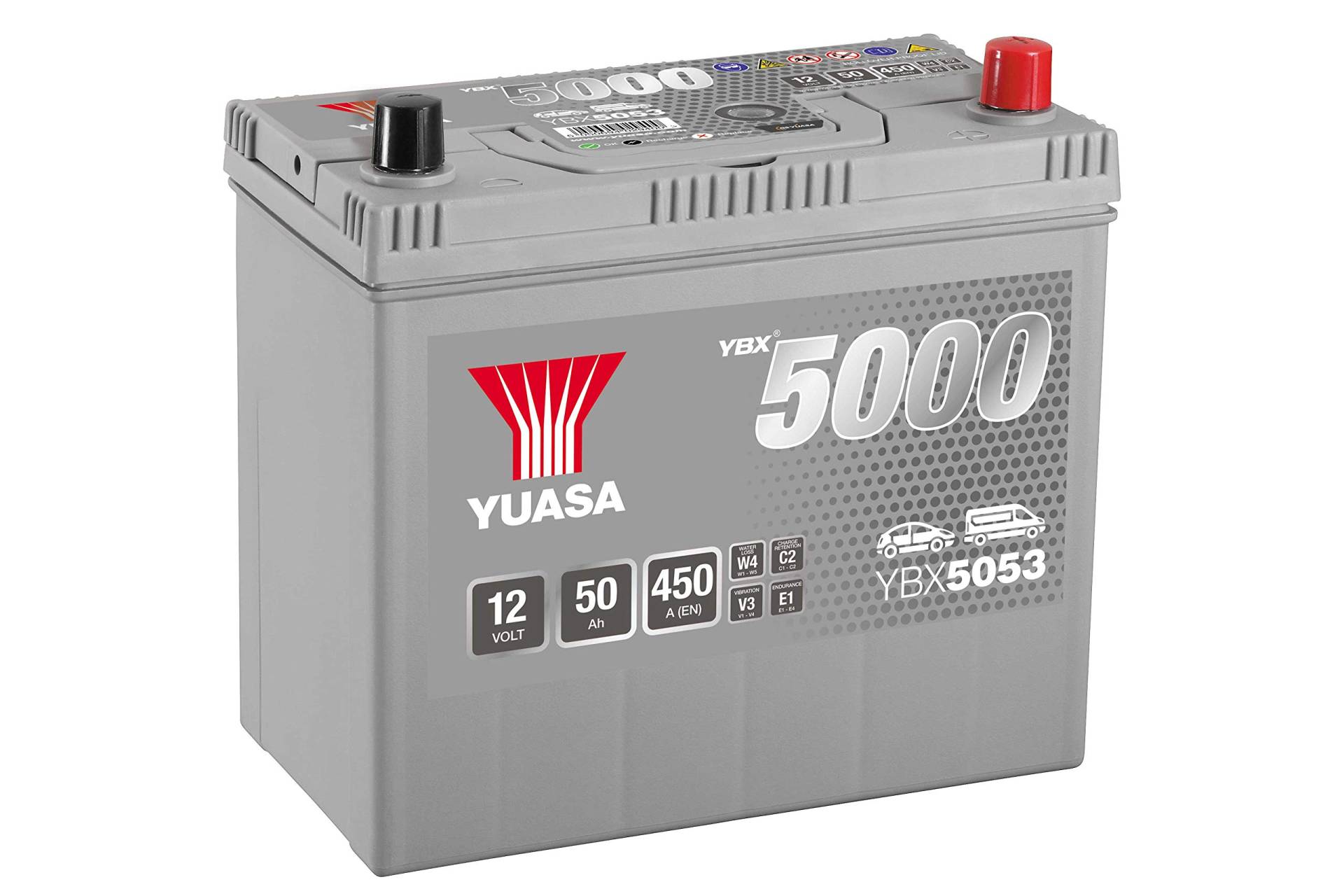 Yuasa Hochleistungs-Autobatterie YBX5053, silberfarben Yuasa Hochleistungs-Autobatterie YBX5053, silberfarben von Yuasa