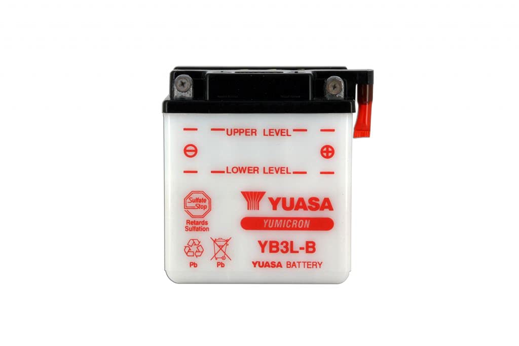 Yuasa YB3L-B Dry Motorradbatterie, trocken, 12 V, 3 Ah, Maße: 99 x 57 x 111 mm, kompatibel mit Kawasaki KH125 K7, K10 125 von Yuasa