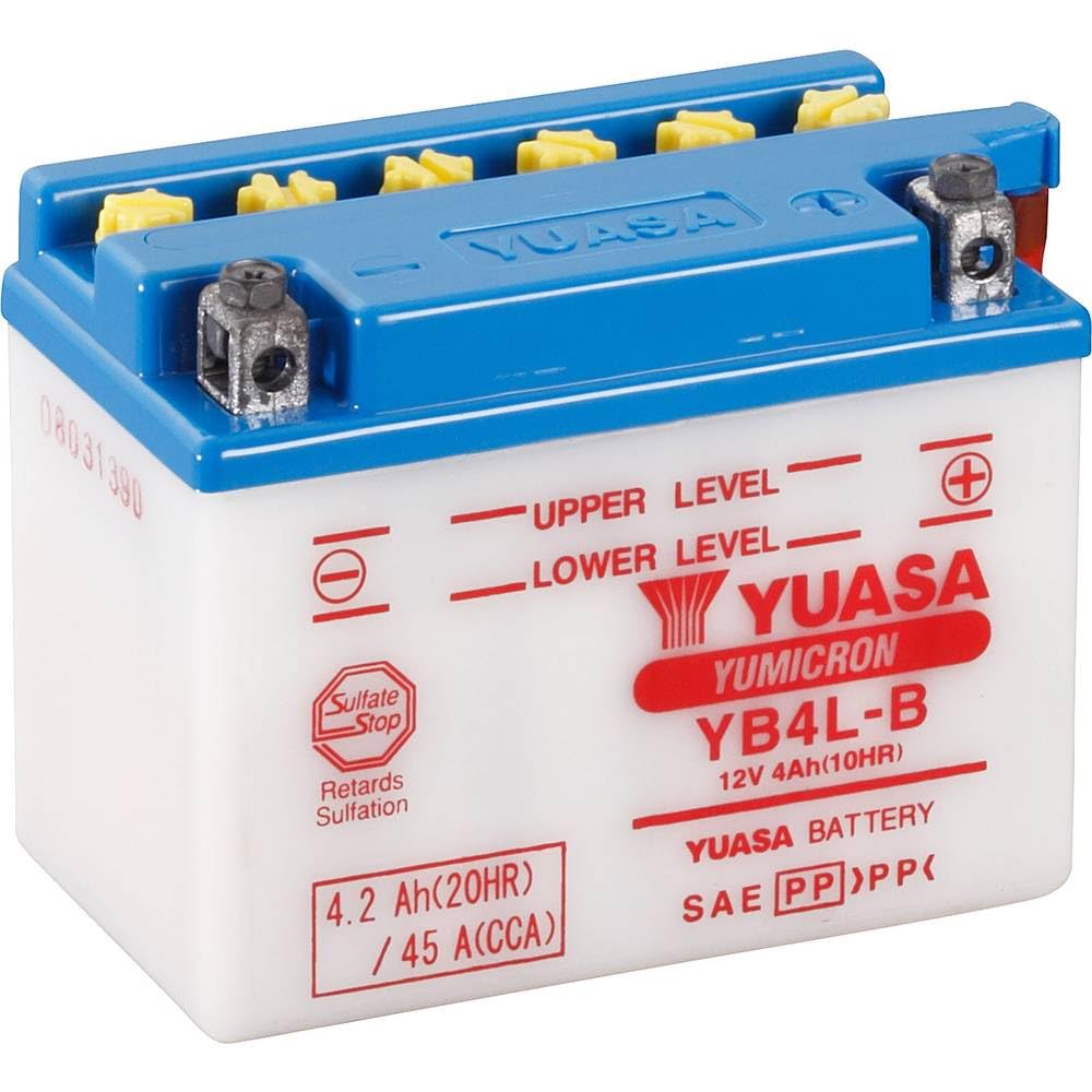 Yuasa YB4L-B DC Motorradbatterie 12 V 4 Ah, 121x93x71 mm von Yuasa