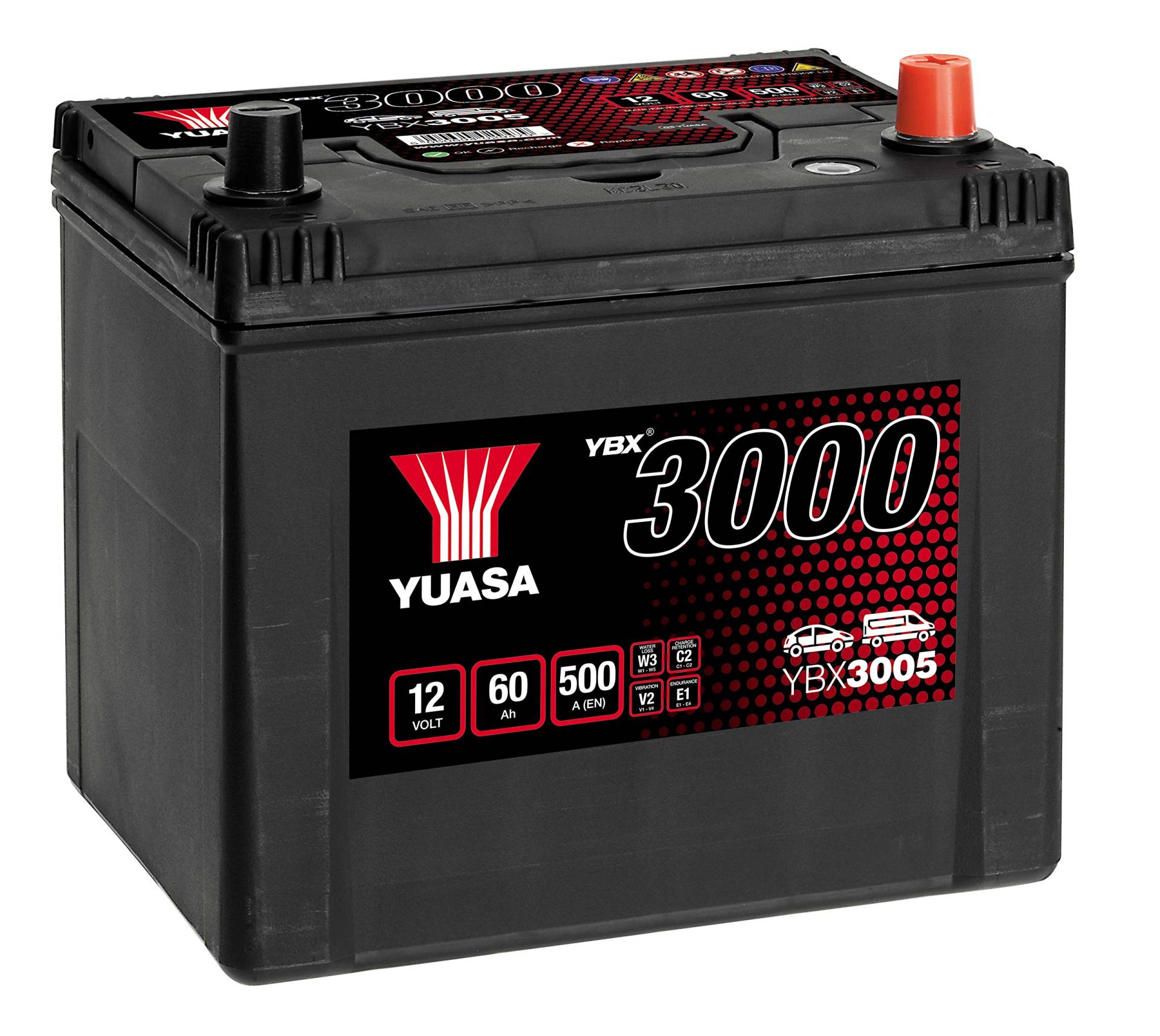 Yuasa YBX3005 12V 60Ah 450A SMF Batterie von Yuasa