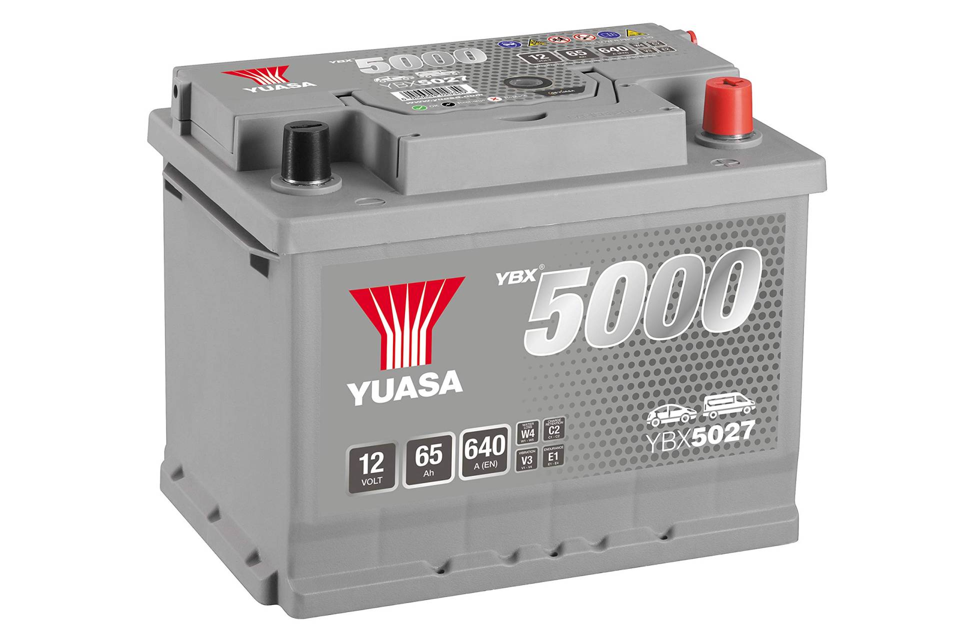 Yuasa YBX5027 12V 65Ah 640A Silber Hochleistungsbatterie von Yuasa