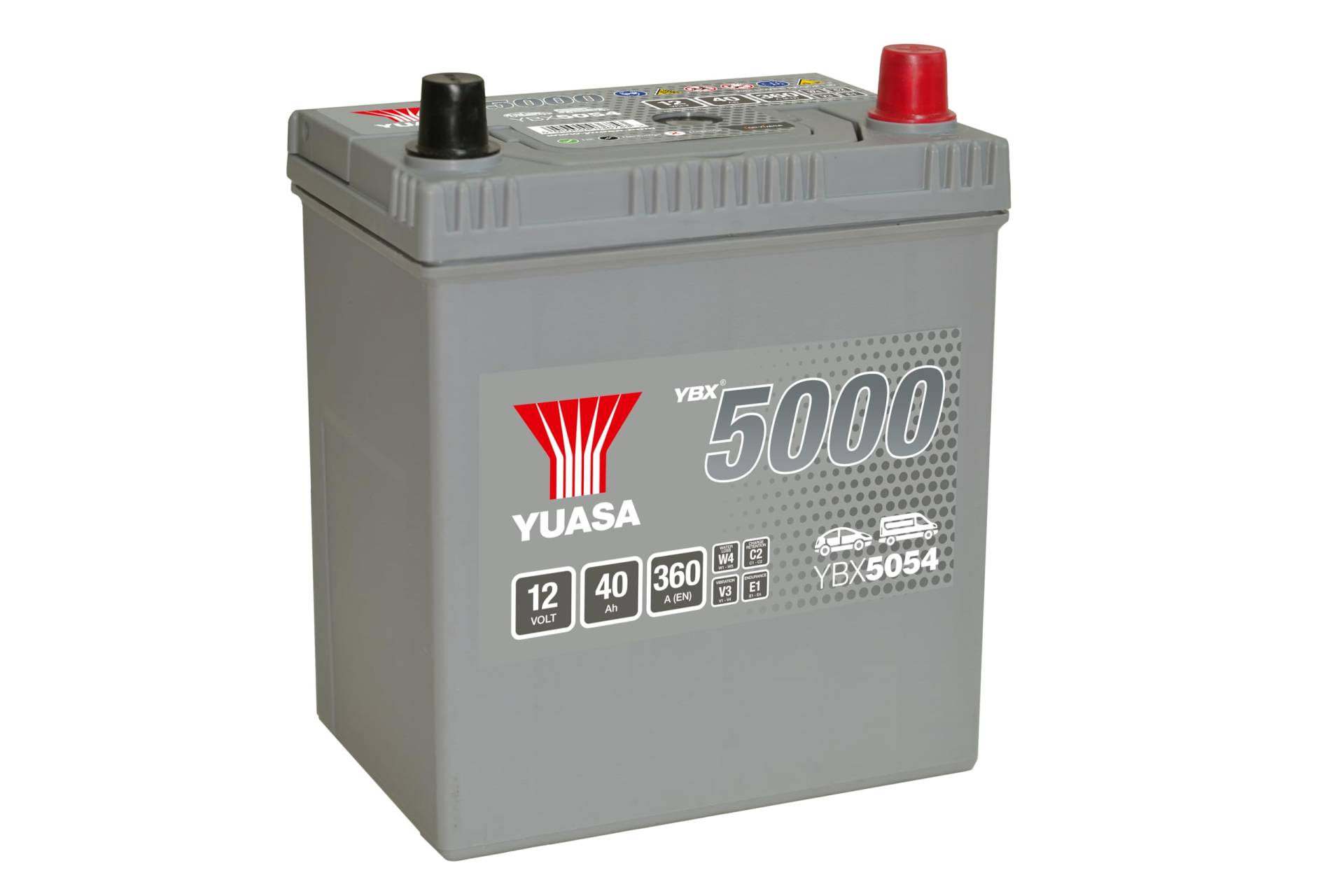 Yuasa YBX5054 12V 40Ah 340CCA Silber Wartungsfreie Hochleistungs-Autobatterie Yuasa YBX5054 12V 40Ah 340CCA Silber Wartungsfreie Hochleistungs-Autobatterie von Yuasa