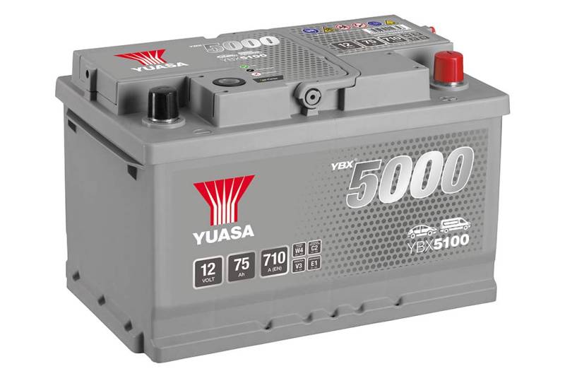 Yuasa YBX5100 12V 75Ah 680A Silber Hochleistungsbatterie von Yuasa