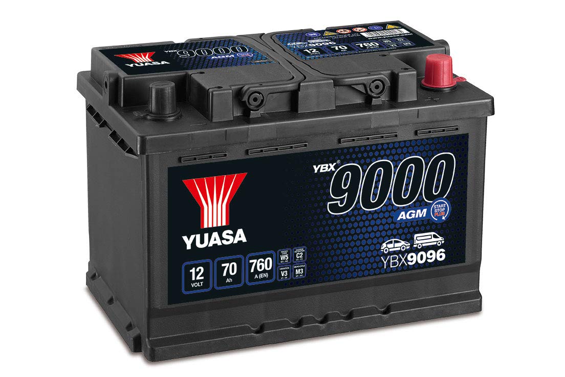 Yuasa YBX9096 AGM Start-Stopp-Plus-Akku, 12 V, 70 Ah, 760 A von Yuasa