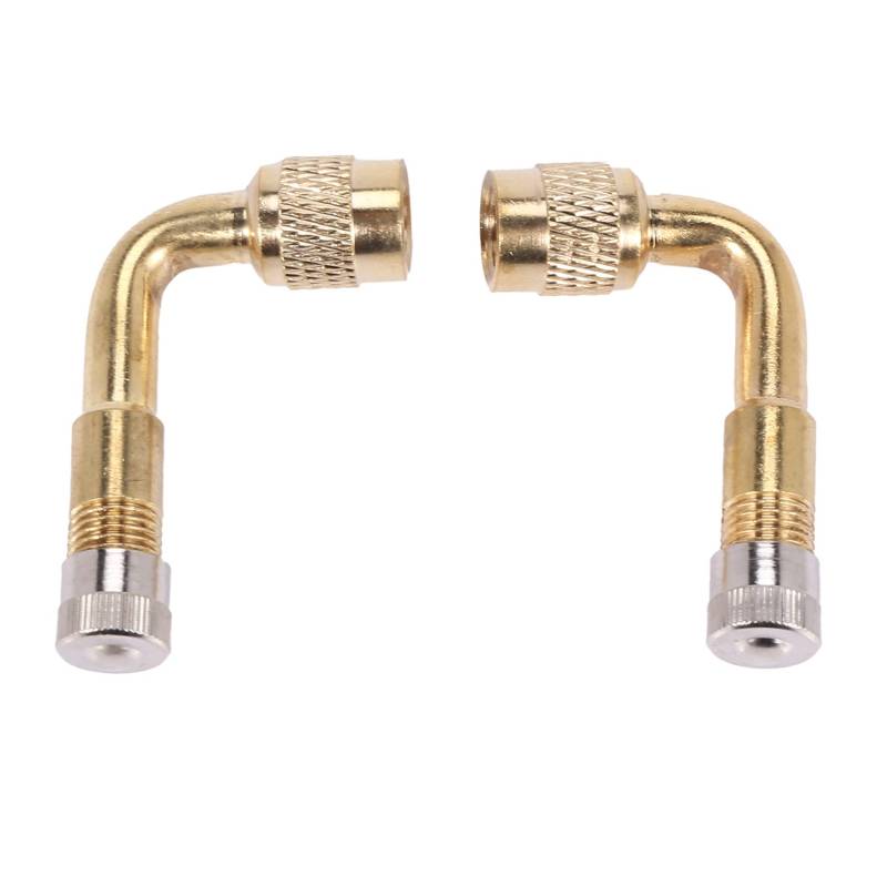 Yuattory 2 pcs Ventilverlaengerung Ventil verlaengerung Adapter Reifen 90 Grad gebogen Metall Fuer Fahrrad Motorrad Scooter von Yuattory