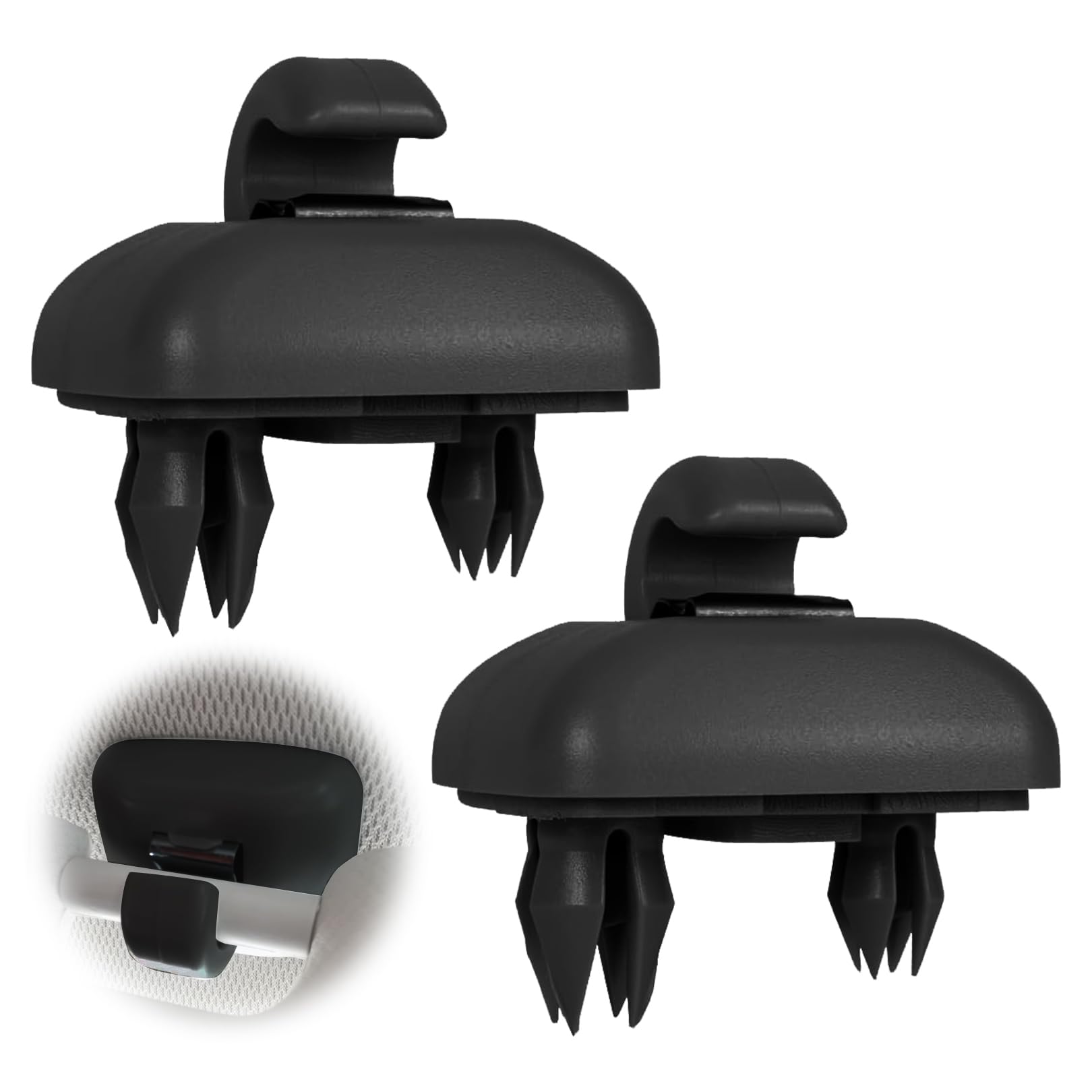 2 Stück Sonnenblende Halterung Haken für Audi Sonnenblende Halterung für Sonnenblenden,Graue Innere Sonnenblende Clip Haken Sonnenblende Clip Haken,Universell Kompatibel für A1 A3 A4 Q3 Q5 (Schwarz) von YueJieSelected