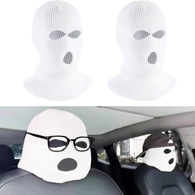 Sturmhaube,Universeller Atmungsaktiver Autositze Auto-Kopfstützenbezug,Kopfstütze Auto,Skimaske,Fahrrad Sturmhaube Motorrad,Ninja Sturmmaske,für Damen Herren Kopfstützen Gesichtsschutz Mützenschal von YueJieSelected