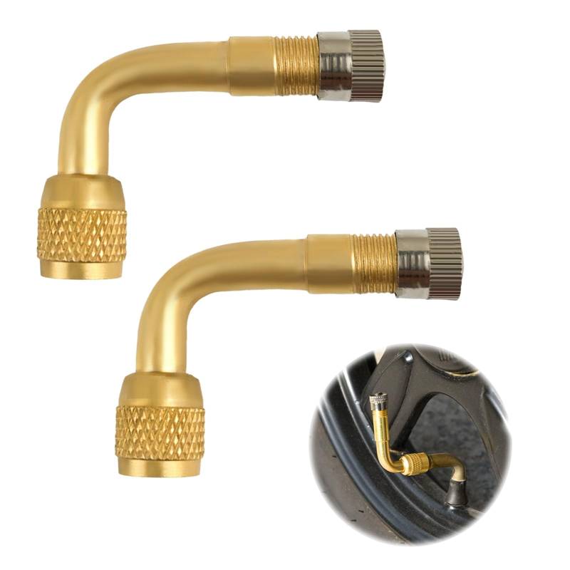 2 Stück Ventilverlängerung Autoventil,Autoventil Adapter,Ventilverlängerung Stem,Reifenventil Verlängerung,90 Degree Ventilverlängerungen,für Scooter Fahrrad Motorrad Lkw,Autoreifen Valve Aufsatz von YueJieSelected