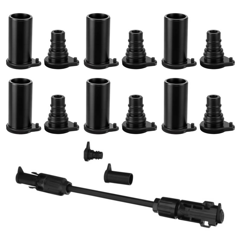 6 Paar Solar-Stecker,Mc4-Stecker,Stäubli MC4 Steckverbinder für Solarmodul Anschlusskappe,Steckerkappe für Solarmodul Staubschutz und Wasserdicht Deckel,Solarstecker Taubschutzkappe Obere Abdeckung von YueJieSelected