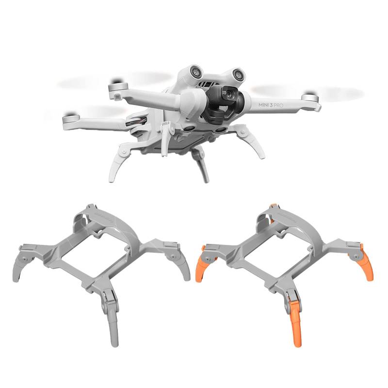 YueLi Mini 3 Pro Landegerät Extended Landing Gear Leg Extensions Protection Foldable Extender Foldable Height Gear für DJI Mini 3 Pro Drone Zubehör (Grau) von YueLi
