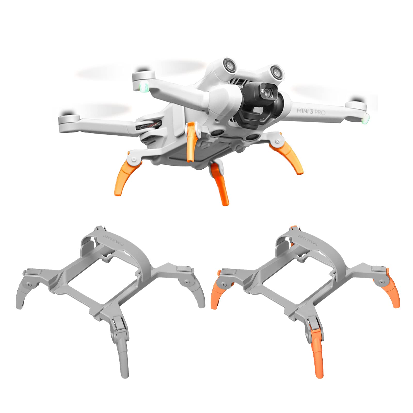 YueLi Mini 3 Pro Landing Gear Extended Landing Gear Leg Extensions Protection Foldable Extender Foldable Height Gear for DJI Mini 3 Pro Drone Acessoriess (Orange) von YueLi