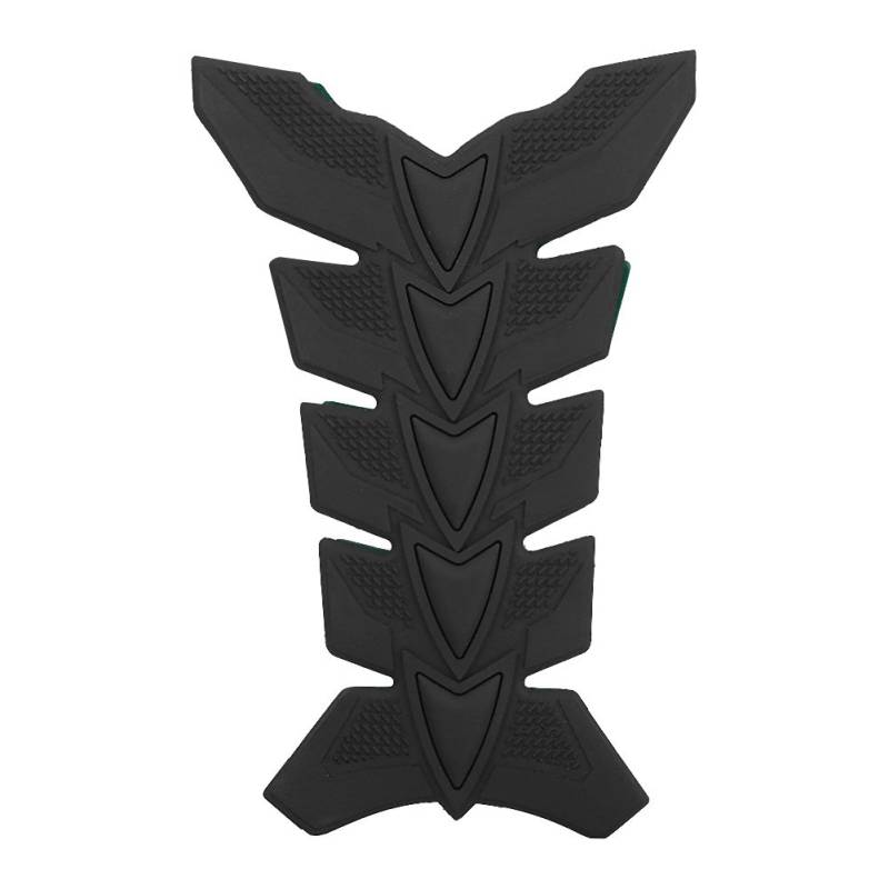 12,8 x 20,5 cm Universal Motorrad Tank Aufkleber 3D Fischgräte Form Gummi Tankpad Schutz Aufkleber(Schwarz) von Yuecoom