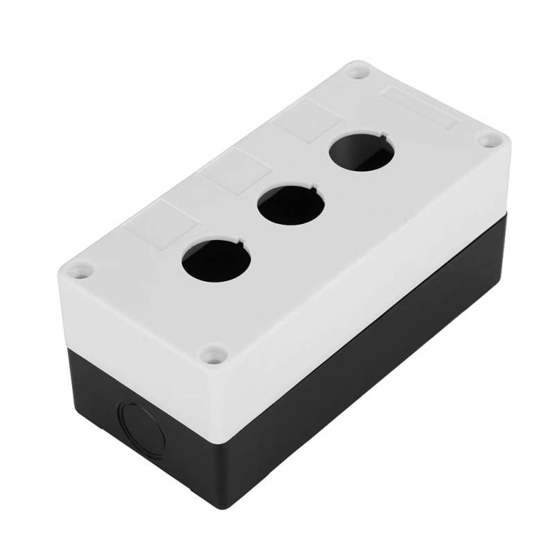 Schalterbox, Drucktastenschalter-Steuerungs-Schutzbox, Drei-Loch-Schaltergehäuse-Box, Wasserdichtes Schalter-Steuerstations-Box-Gehäuse BX3 22 Mm(Weiß) von Yuecoom