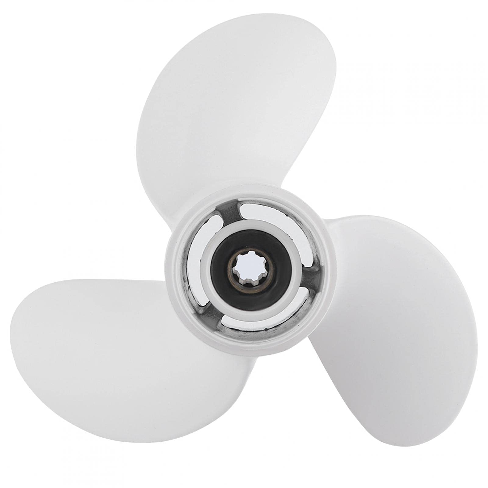 Propeller 7 Spline Tooth 3 Blades 6G1-45941-00-EL 8 1/2 x 8 1/2, Propeller aus Aluminiumlegierung Passend für Yamaha Außenbordmotor 6-8 PS Propeller 7 Spline Tooth 3 Blades 6G1-45941-00-EL 8 1/2 x 8 1/2, Propeller aus Aluminiumlegierung Passend für Yamaha Außenbordmotor 6-8 PS von Yuecoom