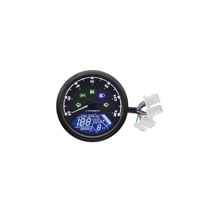 0~12000 U/min Universal Motorrad Tachometer Armaturenbrett Digitalanzeige Geschwindigkeit MPH Km/h Drehzahlmesser Kraftstoff Für Tachometer Digital von Yuegtik