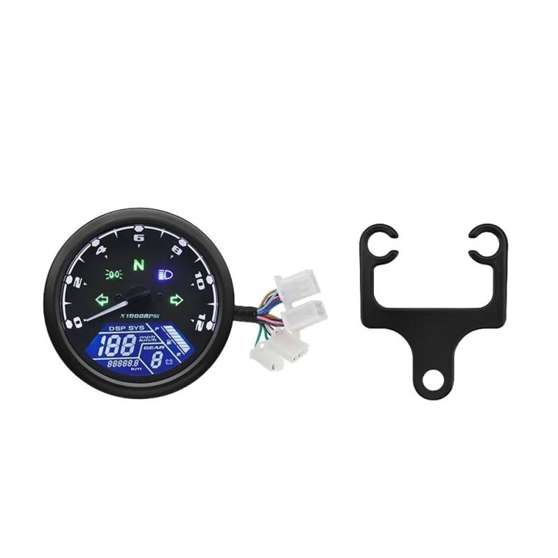 0~12000 U/min Universal Motorrad Tachometer Armaturenbrett Digitalanzeige Geschwindigkeit MPH Km/h Drehzahlmesser Kraftstoff Für Tachometer Digital von Yuegtik