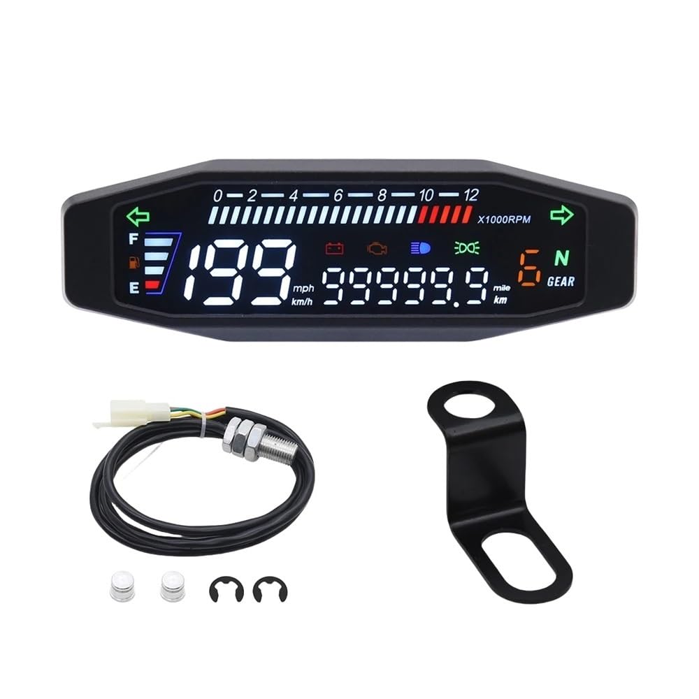 12000 RPM Motorrad-Tachometer Verbesserter Digitaler Armaturenbrett-Motorrad-Tachometer Mit Blinkerleuchte Tachometer Digital 12000 RPM Motorrad-Tachometer Verbesserter Digitaler Armaturenbrett-Motorrad-Tachometer Mit Blinkerleuchte Tachometer Digital von Yuegtik