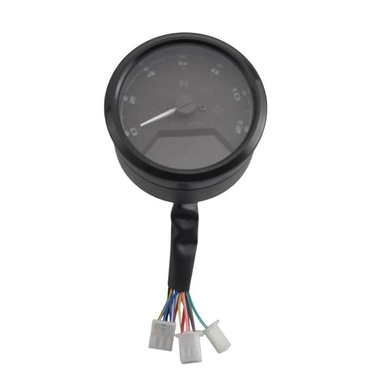 12V 2/4 Zylinder Motorrad Tachometer Mit Halterung Drehzahlmesser Kraftstoffzähler Dashboard Messgeräte Zifferblatt Kilometerzähler Digitalanzeige Tachometer Digital von Yuegtik