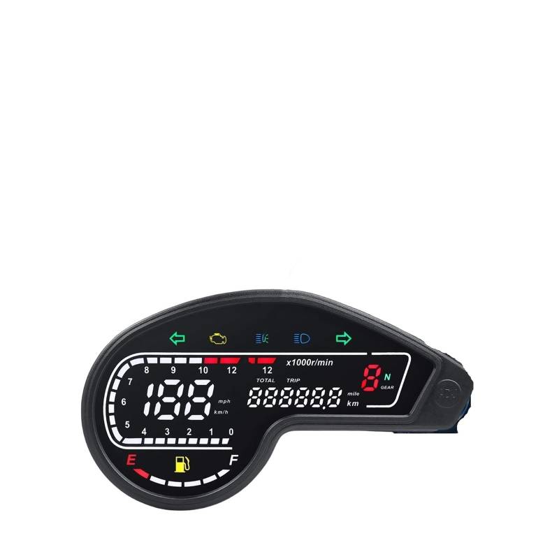 12V Universal Motorrad Digitaler Drehzahlmesser Außenborder 12000rpm Tacho Dashboard Mit Licht Tachometer Digital von Yuegtik