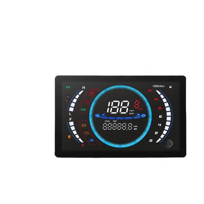 12V Universal Motorrad Tachometer RPM Dashboard 199km/h Einstellbar Digital Mit Temperatur Getriebe 199km/Mit Sensor Tachometer Digital von Yuegtik