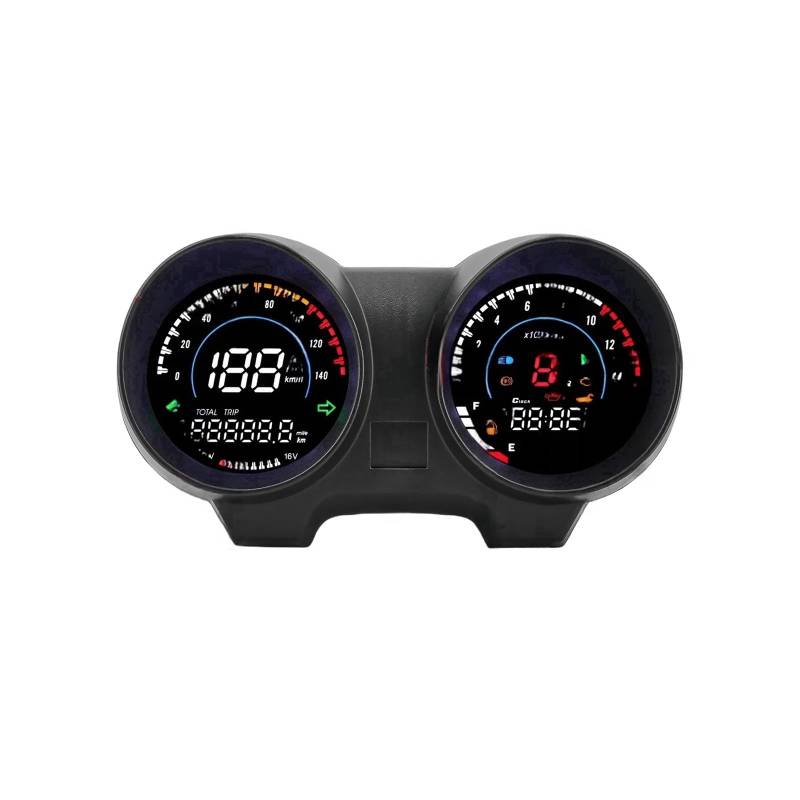 Digital Dashboard Motorrad Drehzahlmesser Tankanzeige Tachometer MPH/KMH Für Brasilien Für TITAN150 Für CG150 Für Fan150 Tachometer Digital von Yuegtik