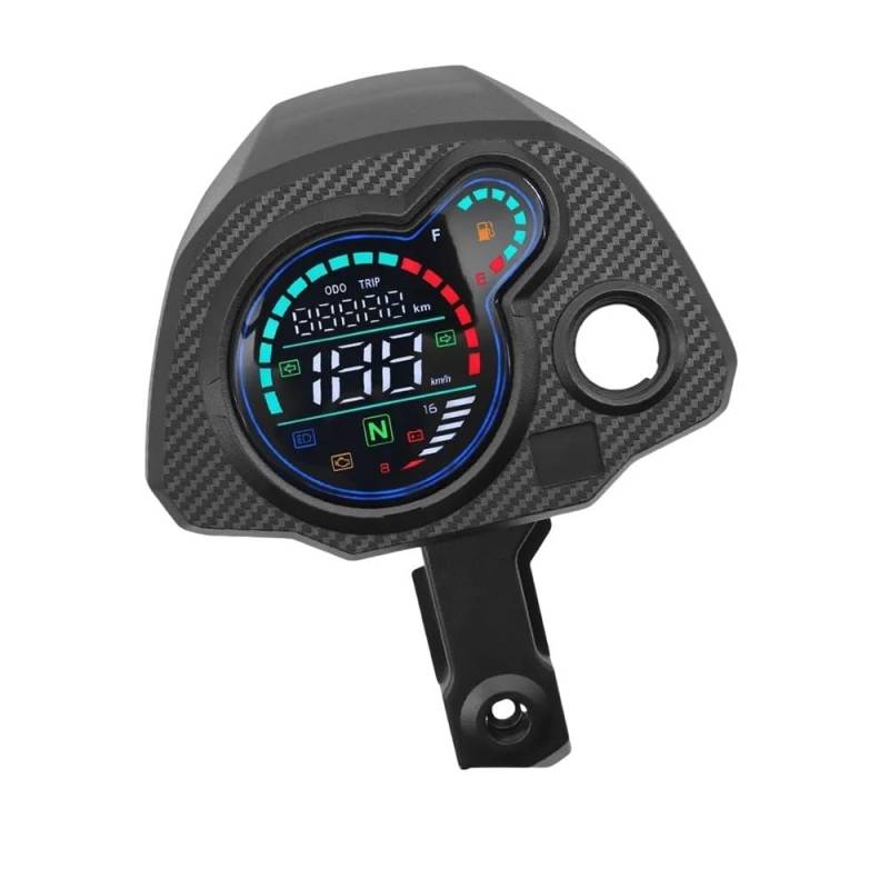 Digitaler Zähler Motorrad-Tachometer Digitaler Tacho TRIP ODO KMH Kilometerzähler Voltmeter Ölstandsanzeige Für Navi 110 Tachometer Digital von Yuegtik