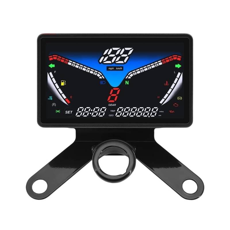 Digitales Motorradinstrument, Motorrad-Armaturenbrett, Tachometer, Drehzahlmesser, Kilometerzähler, Ölzähler, 12 V Tachometer Digital von Yuegtik