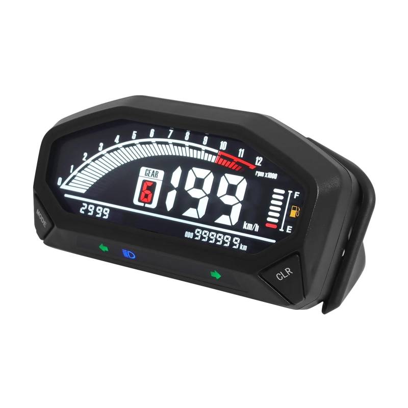 Für YG150-23 Für Motorrad 1,2,4 Zylinder Universal Tacho Motorrad Digital Dashboard Kilometerzähler Drehzahlmesser Tachometer Digital von Yuegtik