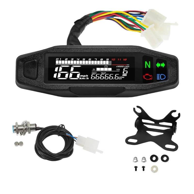 Motorrad Dashboard Tacho Anzeige Tachometer Digitale Meter Instrument Cluster Licht Anzeige Tachometer Digital von Yuegtik