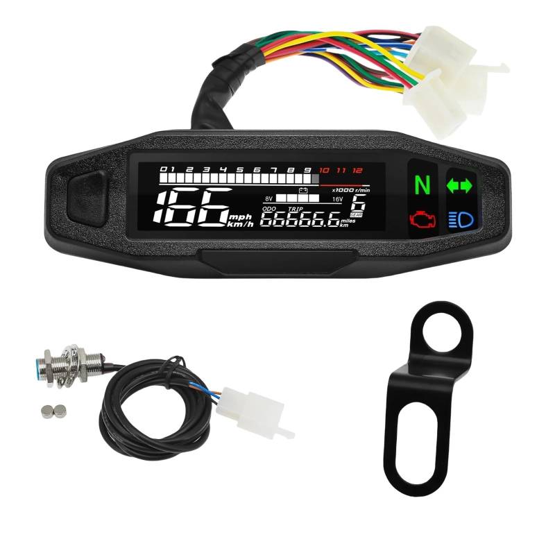 Motorrad Dashboard Tacho Anzeige Tachometer Digitale Meter Instrument Cluster Licht Anzeige Tachometer Digital von Yuegtik
