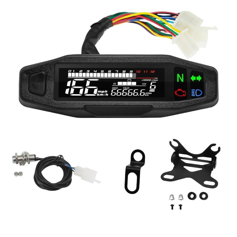 Motorrad Dashboard Tacho Anzeige Tachometer Digitale Meter Instrument Cluster Licht Anzeige Tachometer Digital von Yuegtik