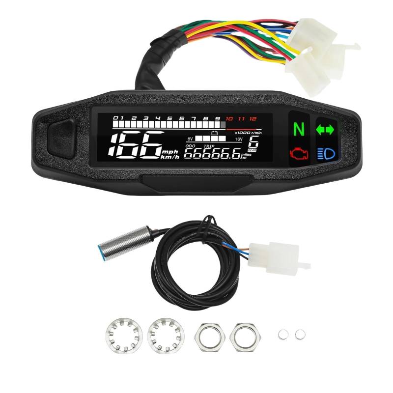 Motorrad Dashboard Tacho Anzeige Tachometer Digitale Meter Instrument Cluster Licht Anzeige Tachometer Digital von Yuegtik
