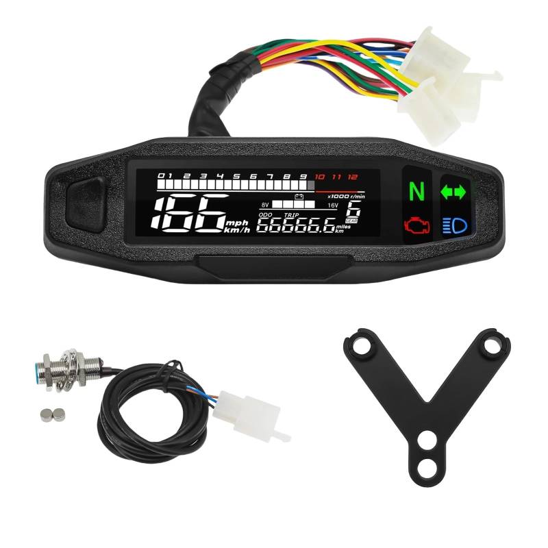 Motorrad Dashboard Tacho Anzeige Tachometer Digitale Meter Instrument Cluster Licht Anzeige Tachometer Digital von Yuegtik