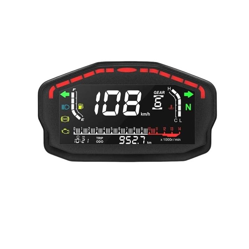 Motorrad Digital Dash Panel Universal -computer-geschwindigkeitsmesser-grüne 2 4 Zylinder Für D&ucati Für K&awasaki Für S&uzuki Tachometer Digital von Yuegtik