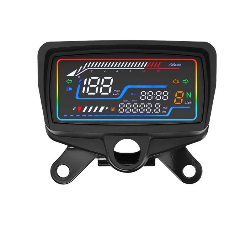 Motorrad-Geschwindigkeitsmesser-Kilometerzähler-Drehzahlmesser-Instrumentelektronik-Digital-Dashboard Für CG125-150 Tachometer Digital von Yuegtik