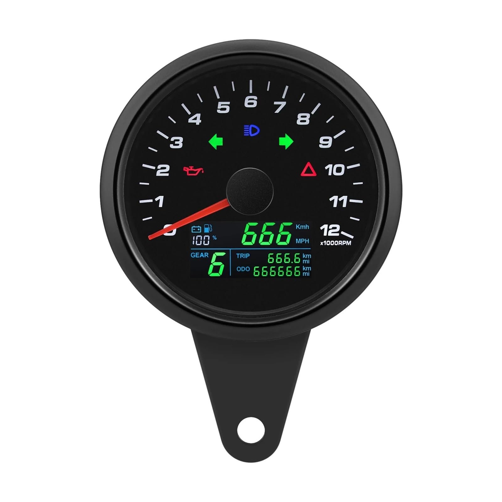 Motorrad Tachometer Tachometer Reise Spannung Ölstandsanzeige Digital Speed Meter Dashboard Mit Halterung Tachometer Digital Motorrad Tachometer Tachometer Reise Spannung Ölstandsanzeige Digital Speed Meter Dashboard Mit Halterung Tachometer Digital von Yuegtik