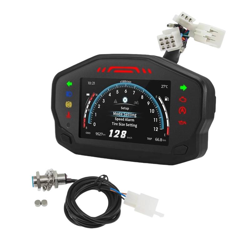 Universal 12v Moto Dashboard Bildschirm Motorrad Tachometer Instrument Panel Kilometerzähler Tachometer Für 2/4 Zylinder 2023 Tachometer Digital von Yuegtik