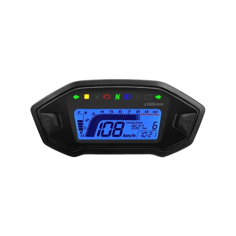 Universal Motorrad Digital Tachometer Tachometer Dashboard 10000 RPM Instrument Panel Meter Display Für 1,2,4 Zylinder Tachometer Digital von Yuegtik