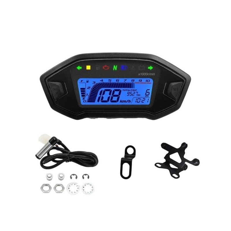 Universal Motorrad Digital Tachometer Tachometer Dashboard 10000 RPM Instrument Panel Meter Display Für 1,2,4 Zylinder Tachometer Digital von Yuegtik