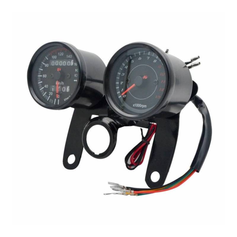 Yuegtik 12V Motorrad Tachometer Drehzahlmesser Messgerät Kit Für Alle Tradition Motorrad Motorrad Ausrüstung Zubehör Tachometer Digital von Yuegtik
