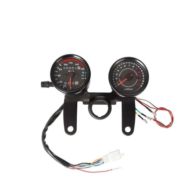 Yuegtik 2 In 1 Motorrad Kilometerzähler Tachometer Modifizierter Geschwindigkeitsmesser Gauge Motorrad Kilometerzähler Universal Für Cafe Racer Tachometer Digital von Yuegtik