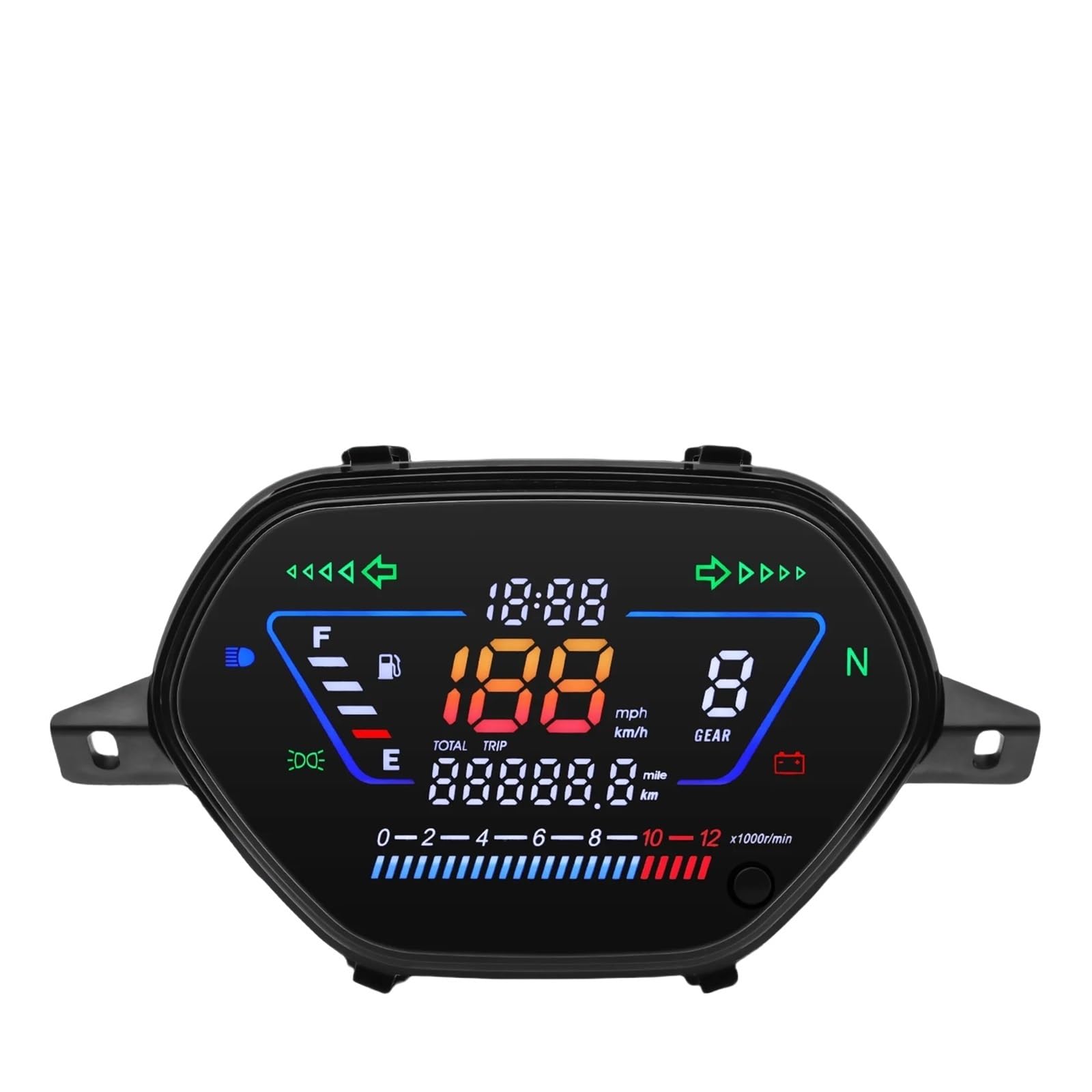 Yuegtik Motorradzubehör Universal-Motorradinstrumente Tachometer Drehzahlmesser Kilometerzähler Für 1,2,4 Zylinder Für WAVE100 2024 Tachometer Digital Yuegtik Motorradzubehör Universal-Motorradinstrumente Tachometer Drehzahlmesser Kilometerzähler Für 1,2,4 Zylinder Für WAVE100 2024 Tachometer Digital von Yuegtik