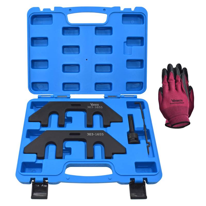 Yuesstloo 303-1655 Nockenwellen-Halte-Ausrichtungs-Timing-Werkzeug, kompatibel mit Ford 3,5 l EcoBoost Upgraded GT F-150 Expedition Lincoln Navigator, mit Zylinderkopfschraubenentfernungsbuchse von Yuesstloo