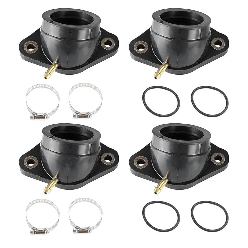 Yuiturt 4Pcs Vergaser Ansaugstutzen Satz für Yamaha XV 535 Virago XV535 1988-1998,OE 2GV-13586-00, Ansauggummi motorrad ansaugkrümmer mit Dichtung O-Ring von Yuiturt