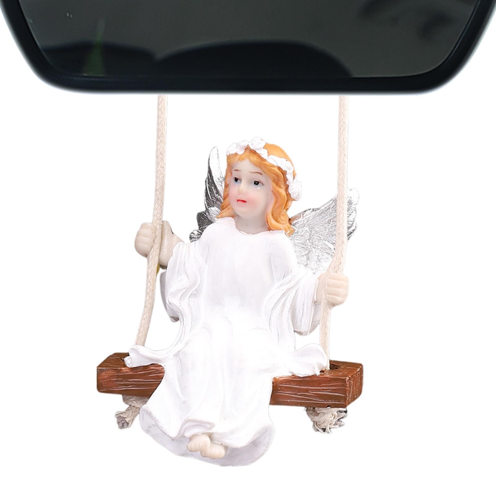 Yulokdwi Auto-Rückspiegel-Anhänger,Rückspiegel-Engel-Anhänger - Aufhängbare Rückspiegelanhänger aus Kunstharz in Engelsform,Cartoon-Autoinnenausstattung, multifunktionale hängende Ornamente für LKW Yulokdwi Auto-Rückspiegel-Anhänger,Rückspiegel-Engel-Anhänger - Aufhängbare Rückspiegelanhänger aus Kunstharz in Engelsform,Cartoon-Autoinnenausstattung, multifunktionale hängende Ornamente für LKW von Yulokdwi
