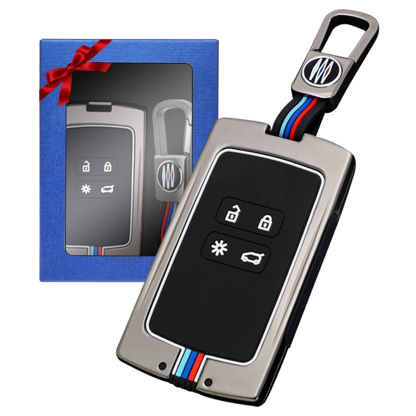 Yumzeco Zink Legierung Autoschlüssel Hülle Cover, 4-Tasten Autoschlüssel Cover Kompatibel mit Renault Clio Captur Megane Kadjar Koleos Auto Schlüsselhülle Cover Silicone TPU Smartkey Schutzhülle Grau Yumzeco Zink Legierung Autoschlüssel Hülle Cover, 4-Tasten Autoschlüssel Cover Kompatibel mit Renault Clio Captur Megane Kadjar Koleos Auto Schlüsselhülle Cover Silicone TPU Smartkey Schutzhülle Grau von Yumzeco